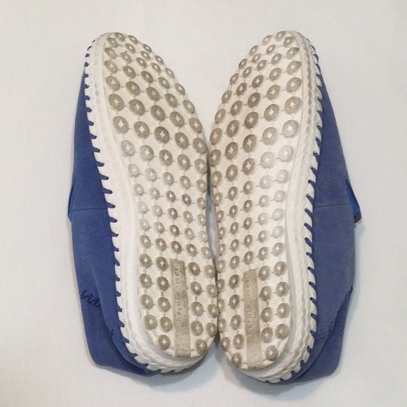 bernie mev. Blue Leather Slip On Shoes - Picture 4 of 5